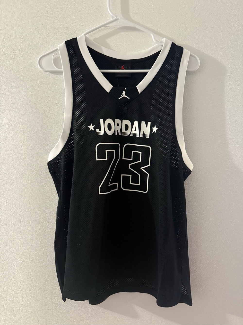 Jordan Black and White #23 Mesh Basketball Jersey
